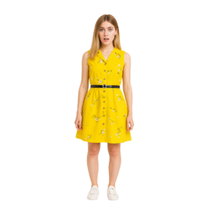 A line frock yellow color