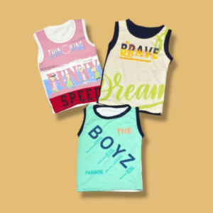 Boys Sleeveless Regular Soft cotton fabric stylish and comfortable  T-Shirt (set of 3)