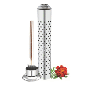 Stainless Steel Incense Stick Holder for Worship,High Durable Incense Stand,Agarbatti Holder with Ash Catcher,Silver Color, Stainless Steel,Agarbatti Stand Holder, pack of (1)