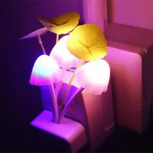Magic 3D LED Night Lamp with Plug Smart Sensor,and Color Change Mushroom Flowers Beautiful Illumination Home Decoration Lights for Bedroom Corridor, Multicolour, Single Pack