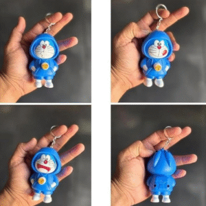 Face Changing Keychain,3D Cartoon Character Key Holder,ABS Action Figure Toy,Unisex Face Changing Model, Fun & Durable Keychain Accessory Pack of 1(Doremon/Shinchan)