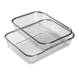 Stainless Steel Drain Tray Multi Purpose Kitchen Fruit and Vegetable Storage Box,Storage Basket Drain Rectangular Basket for Home Kitchen Use (Pack of 1)