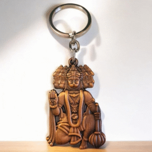 Panchmukhi Hanuman Ji Keychain Double Sided Metal Key Ring with Hook For Men & Women Key Chain