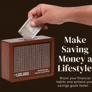 Money Saving Box for Kids and Adults – Wooden Money Bank
