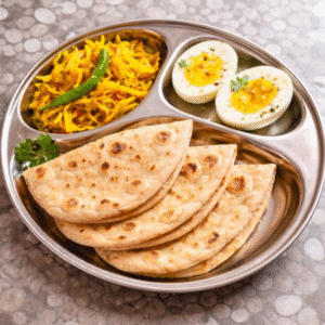 BREAKFAST COMBO ( Haat Rooti (3 pcs) + Alu Vaja + Boiled Egg)
